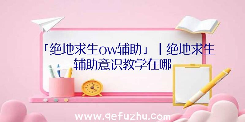 「绝地求生ow辅助」|绝地求生辅助意识教学在哪